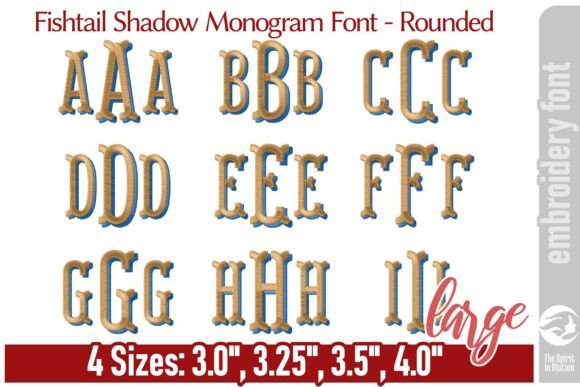Fishtail Shadow Monogram Font Review for Embroidered Gifts