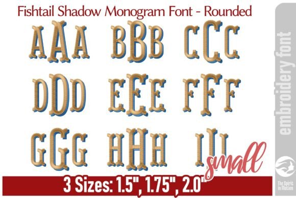 Fishtail Shadow Monogram Font - RS Review for Business Merch