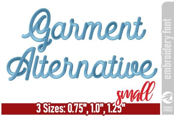 Garment Alternative Embroidery Font – S