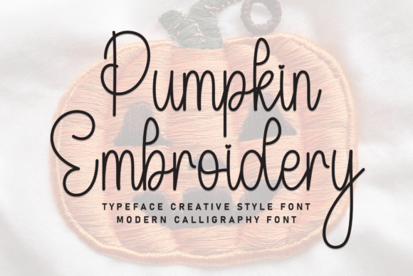 Pumpkin Embroidery: A Handcrafted Font for Seasonal Holiday